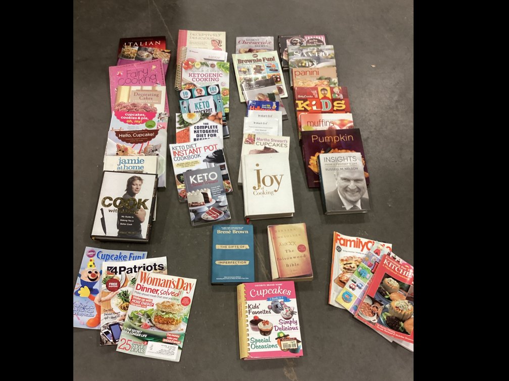 Cook Books including The Joy of Cooking and Jamie at Home by Jamie Oliver