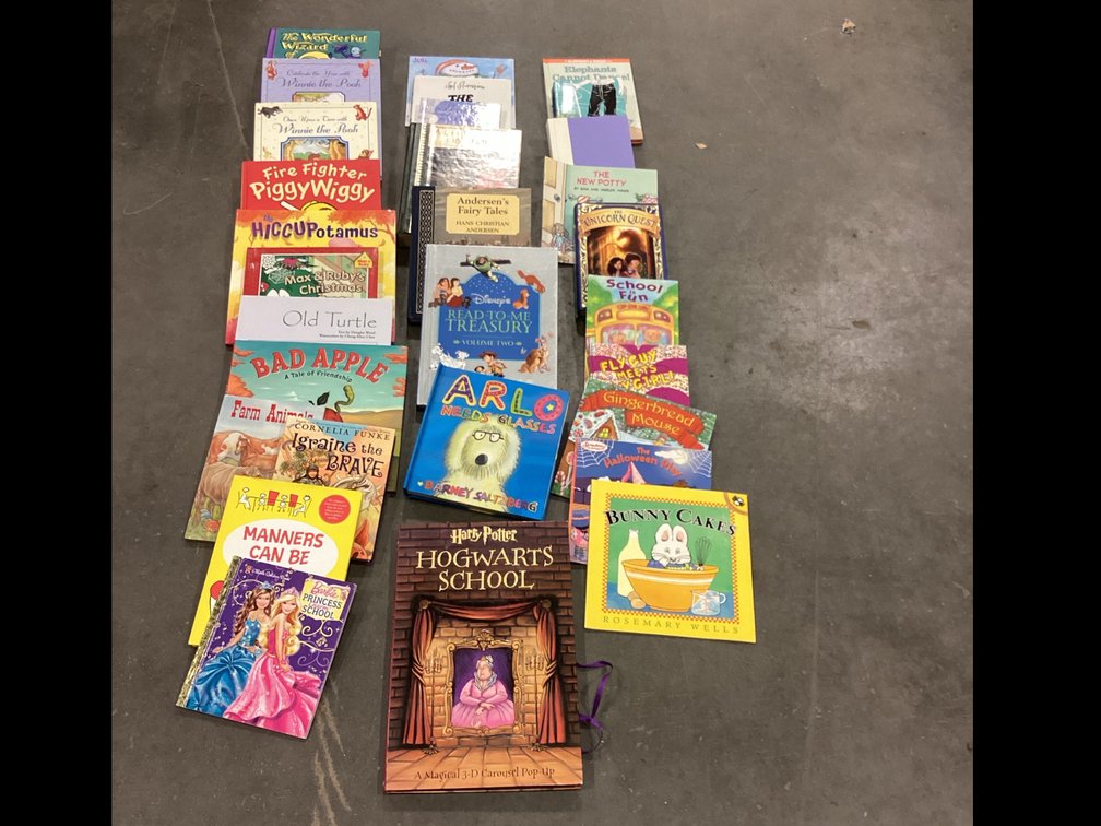 Children's Books including Winnie the Pooh and a Harry Potter pop up book.