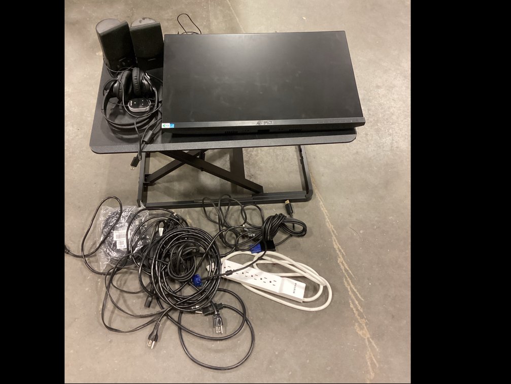 Asus 23.8” Monitor with Speakers,Headphones and Cables. Adjustable Stand 28 1/2 by 16.