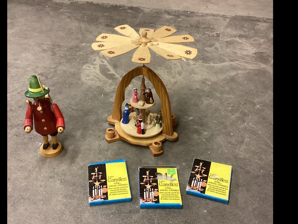 German Wooden Christmas Pyramid(Carousel)  Featuring Featuring  Nativity Scene