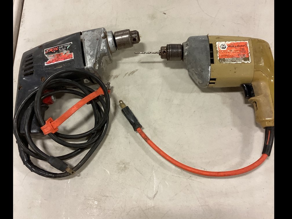 Electric Drills - Skil 3/8” Drill  &  Black & Decker 1/4” Drill