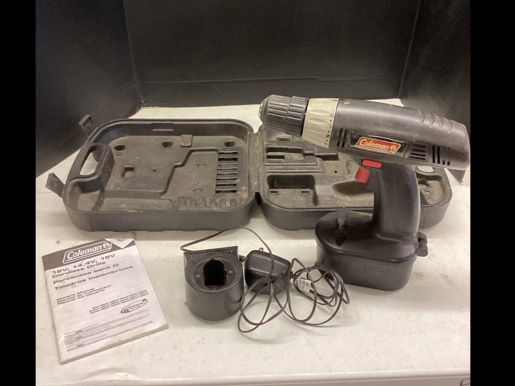 Coleman 18V Cordless Drill With Battery and Charger