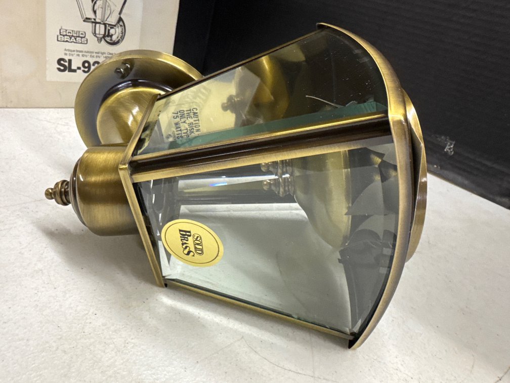 Starlight Solid Antique Brass Outdoor Wall Light