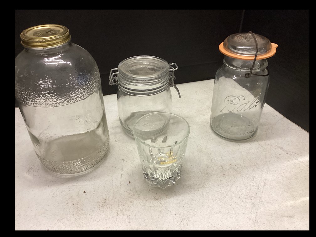 Assorted Glass Jars & Glass Tumbler
