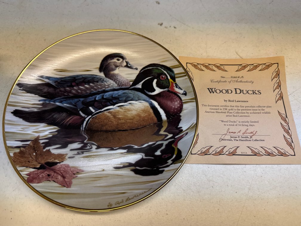 Wood Ducks American Waterbords Collector Plate