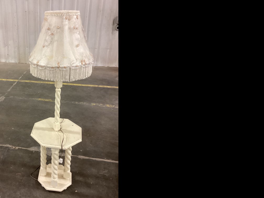 Floor Lamp with Table & Decorative Shade