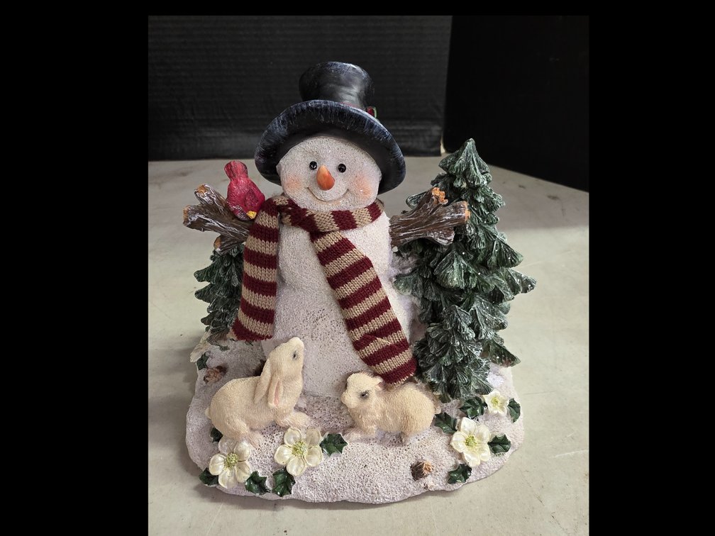 Snowman With Forest Animals Decor