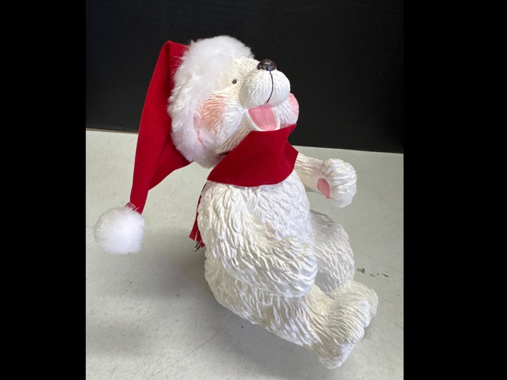 White Musical Polor Bear Figurine