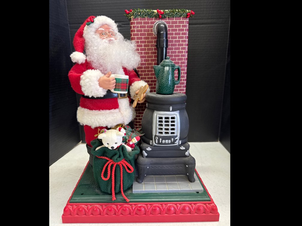 Animated Santa At Potbelly Stove