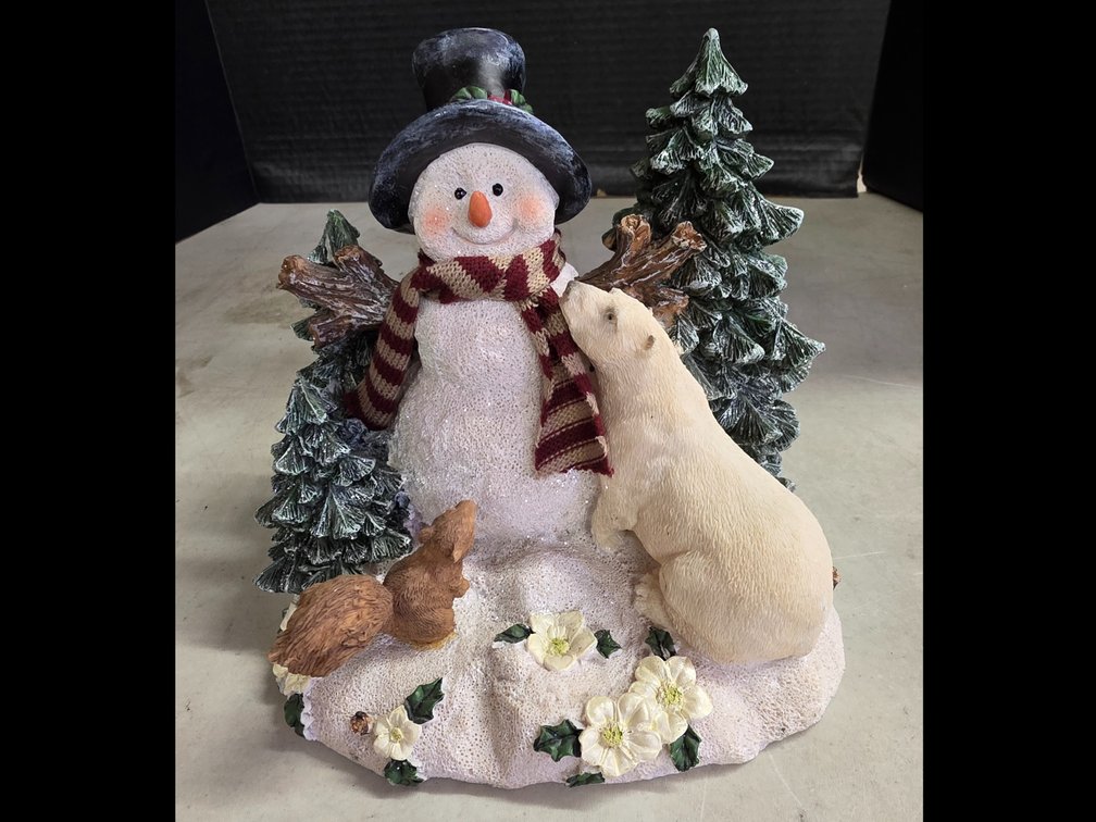 Snowman with Forest Animals