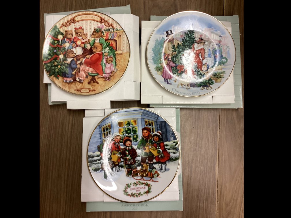Avon Christmas Plates, 1989, 1990, 1991