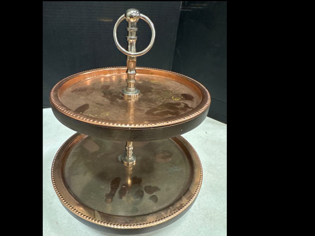 Wood Two-Tier Serving Stand