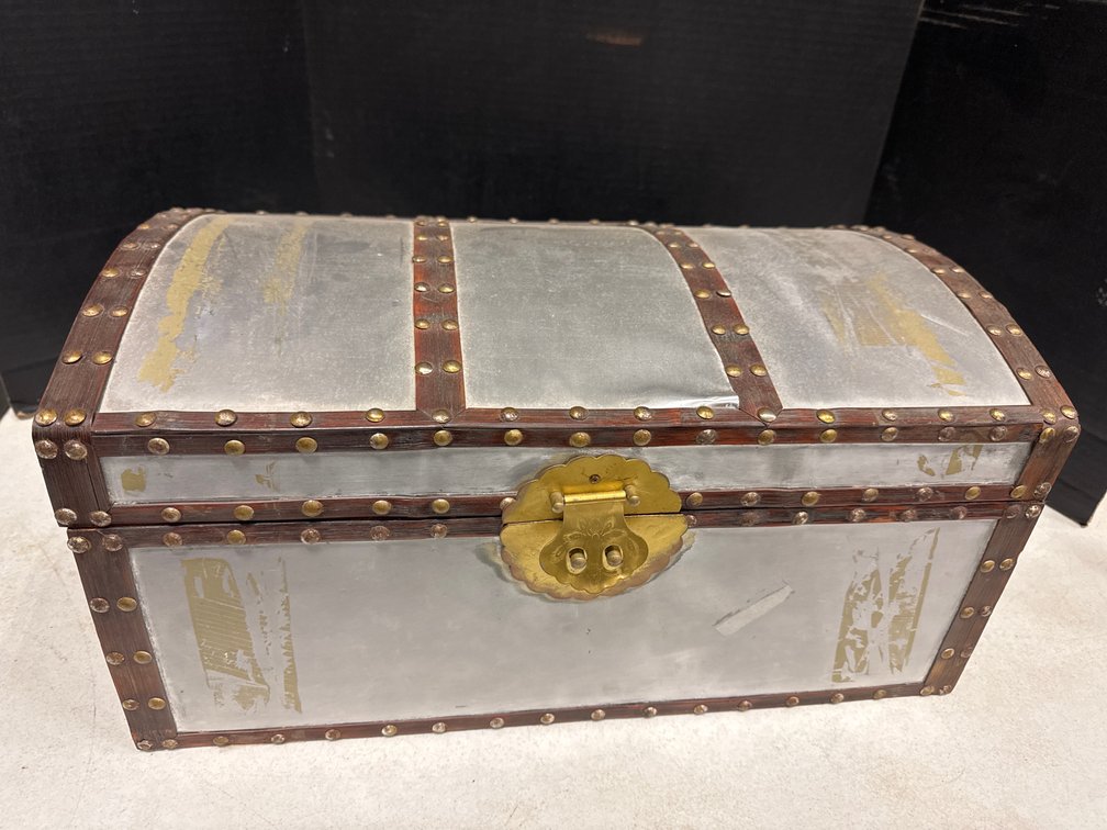 Metal and Wood Storage Trunk