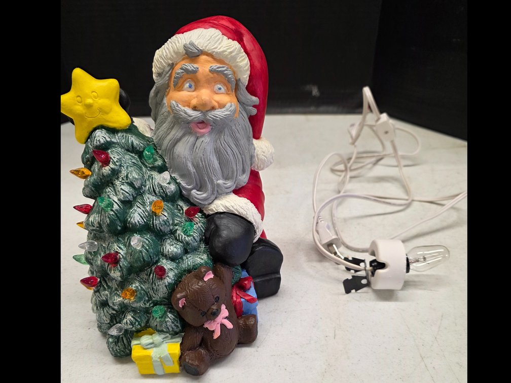 Ceramic Santa with Light Up Tree