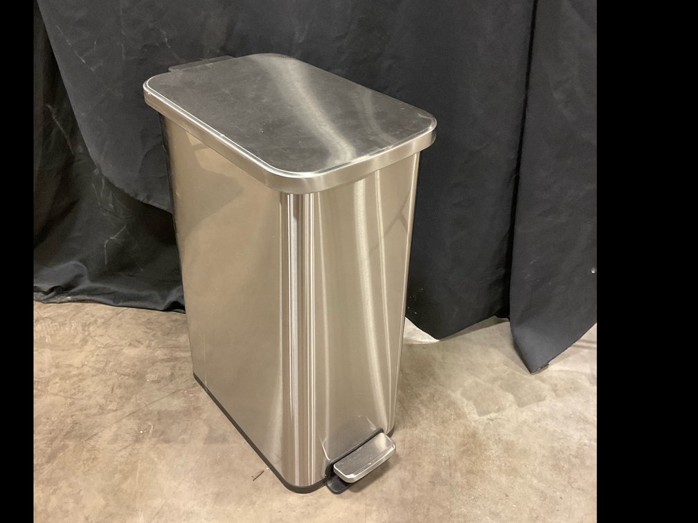 Brushed Stainless Steel Step On Trash Can