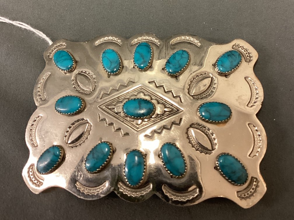 Nickel Silver Turquoise Buckle