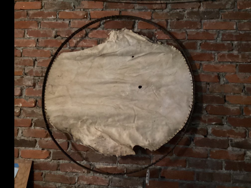 Stretched Rawhide on Metal Frame