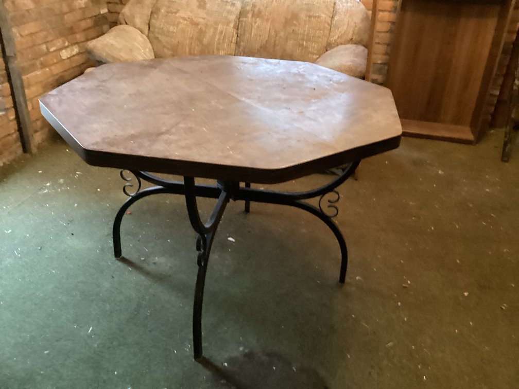 Rod Iron Leg Table