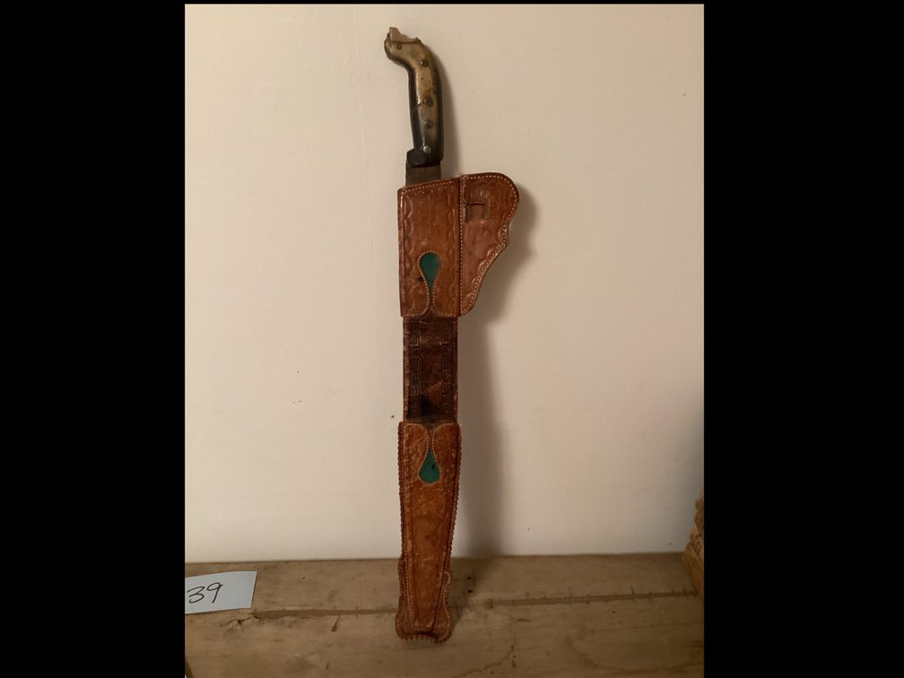 Knife And Leather Scabard