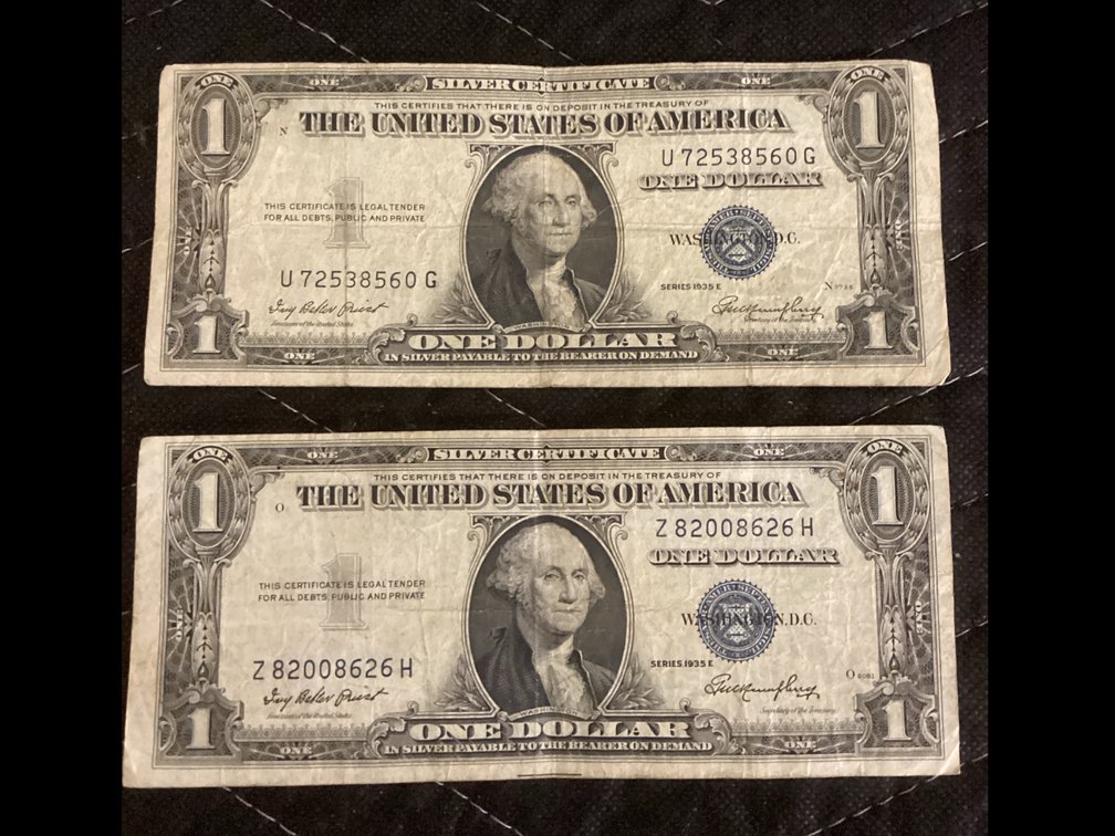  1935 One Dollar Silver Certificates  