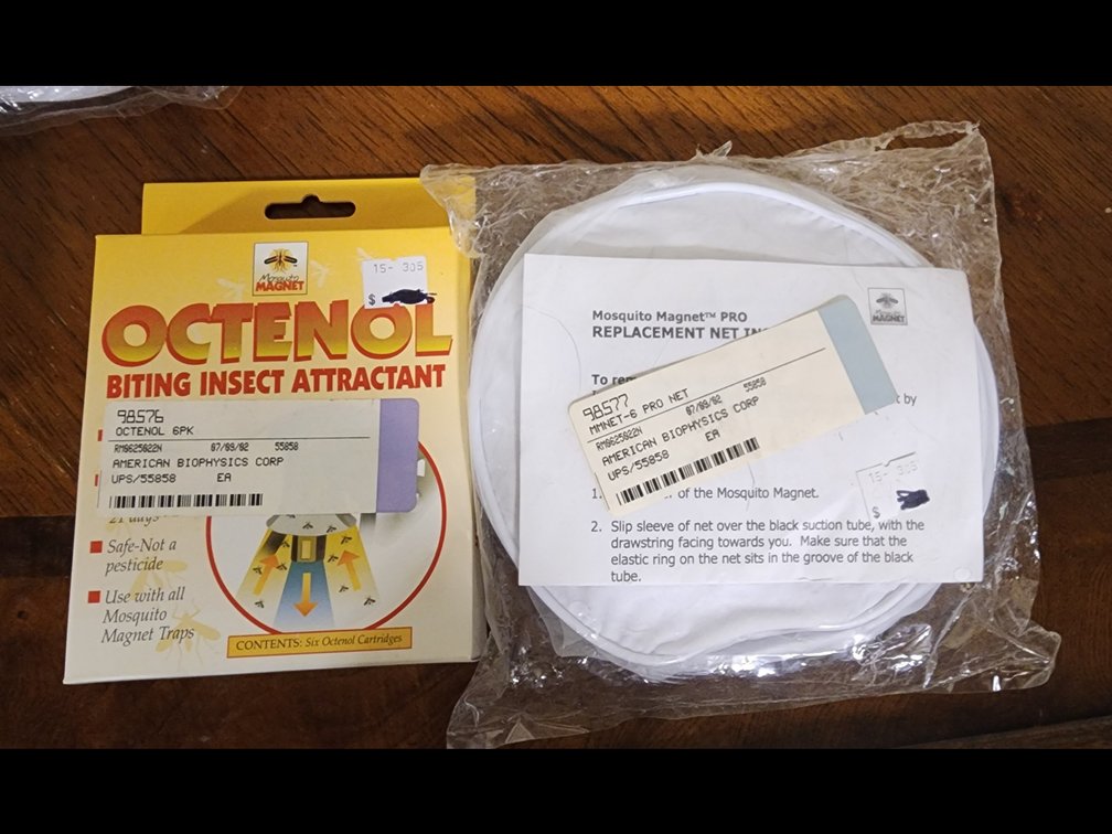 Octenol Biting Insect Attractant and Nets