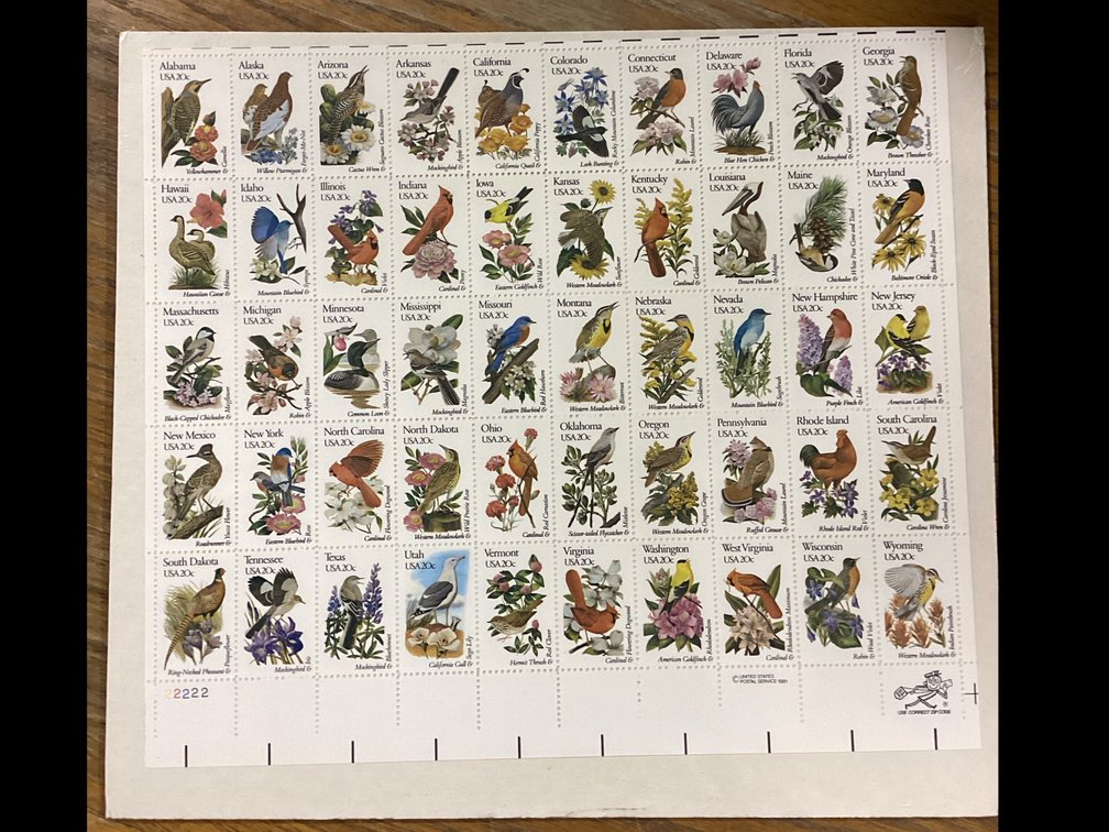 1982 50 State Birds And Flowers Mint Set