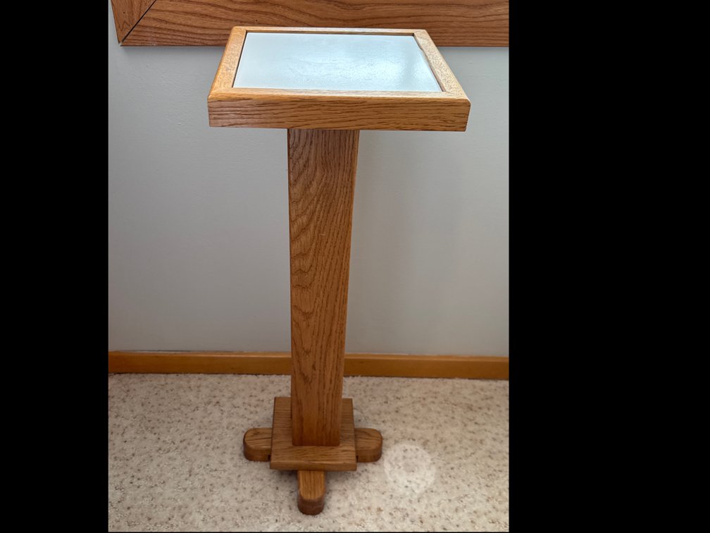 Oak Wood Pedestal Display Stand