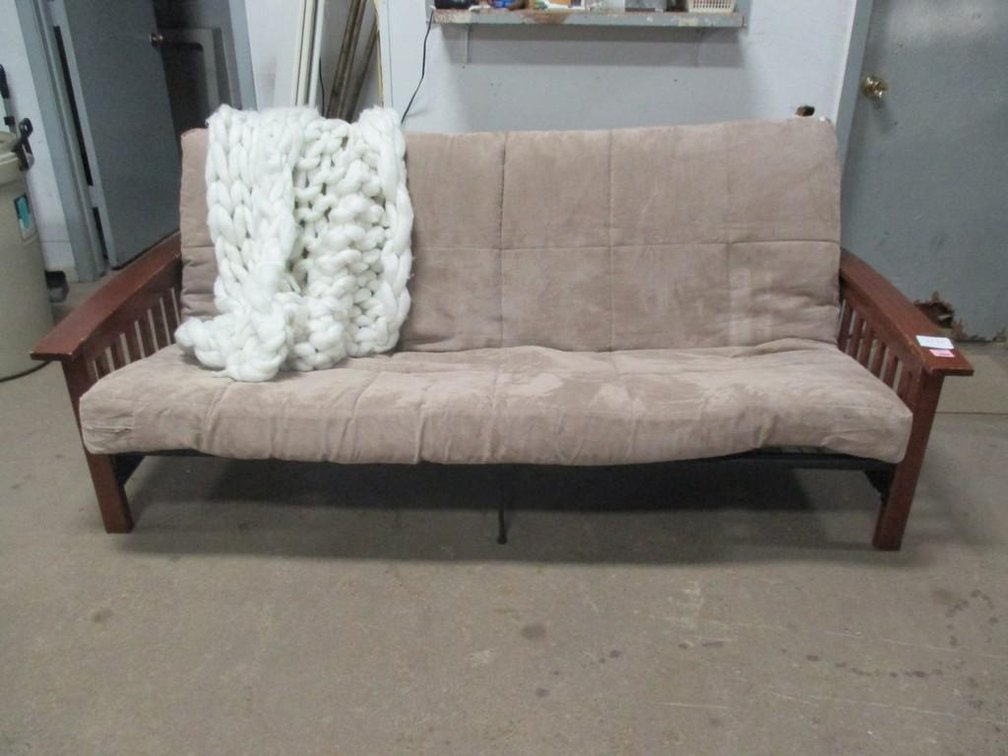 Wooden and metal Futon