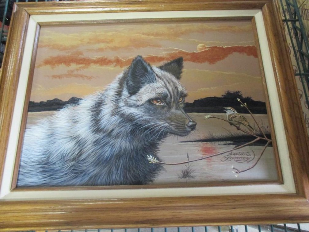 David E. Kinney signed painted canvas