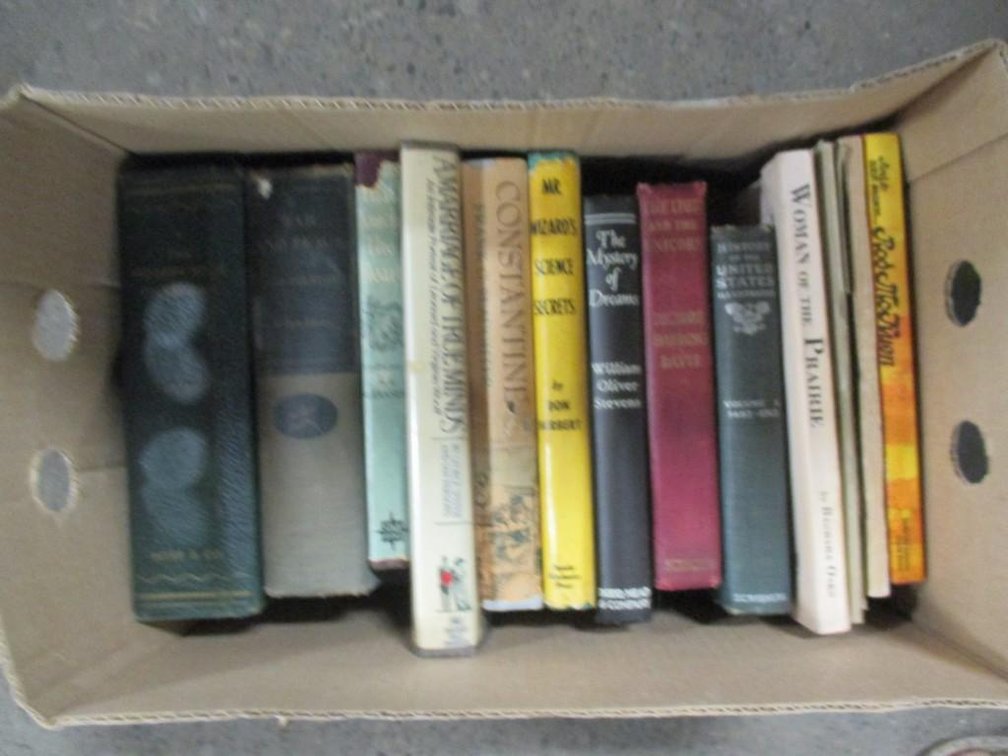 Box of antique books