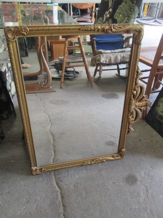 Antique wood gold mirror