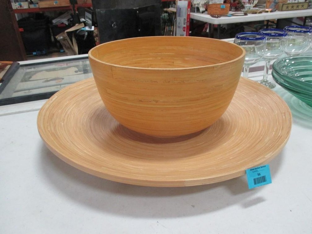 Large bamboo serving dishes