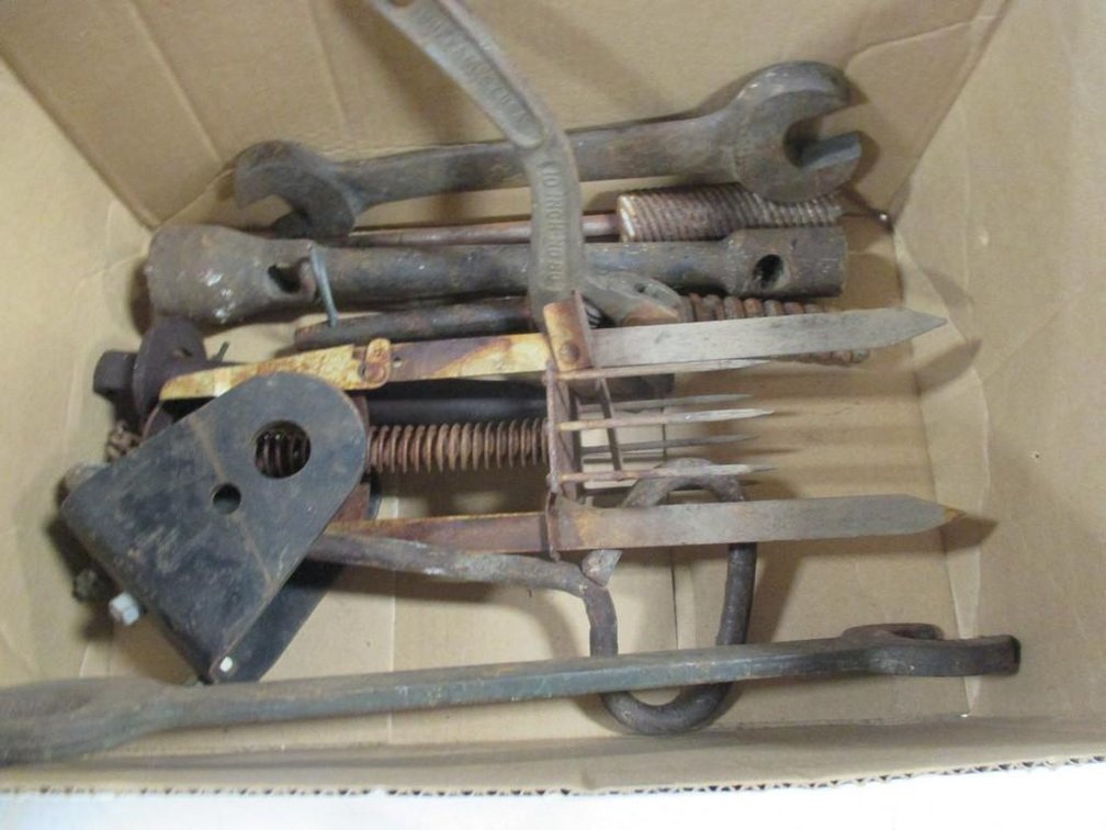 Box of antique tools