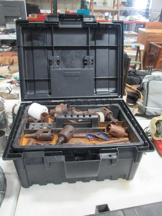 Plastic tool chest with contents