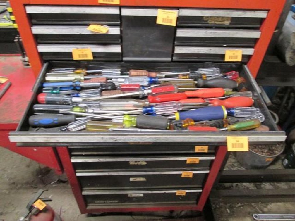 Drawer of screwdrivers