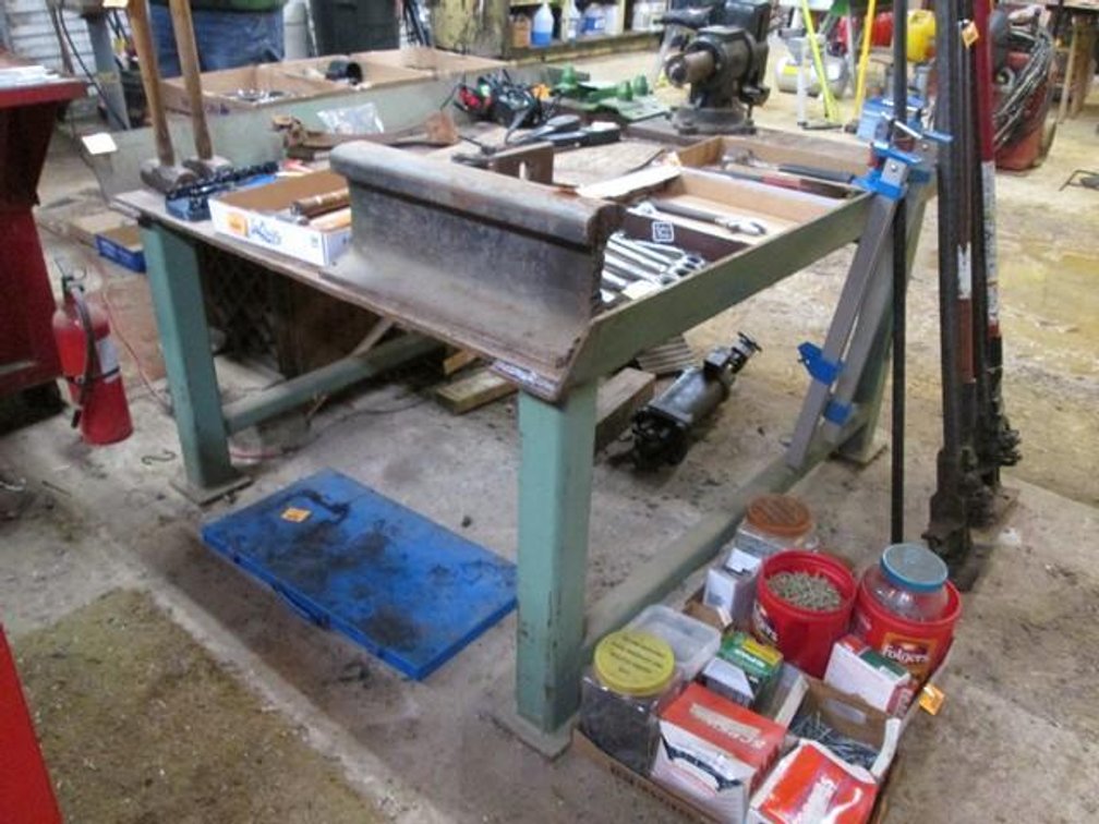 Heavy duty steel welding table
