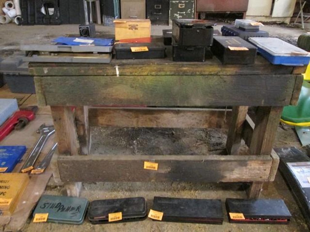 Vintage wood shop table