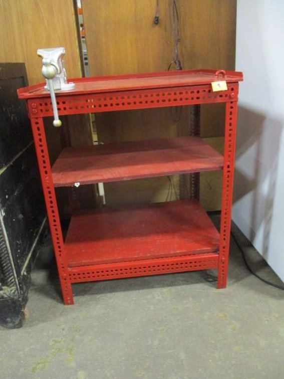 Homemade metal work bench with vise