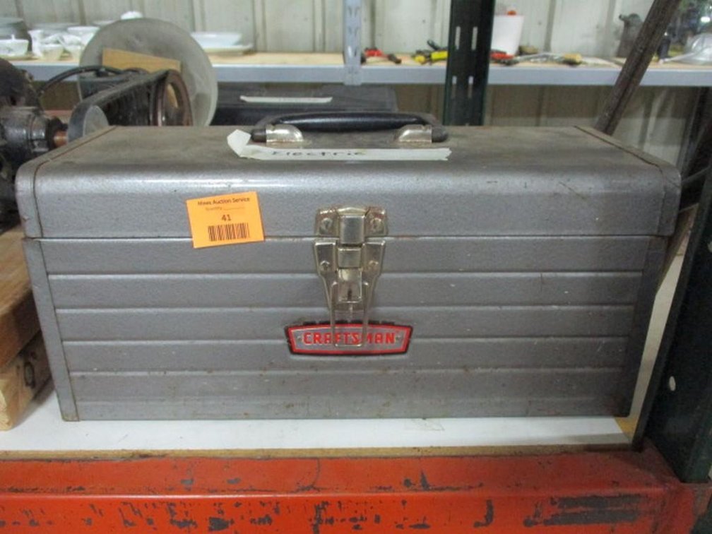 Sears Craftsman metal tool box with contents