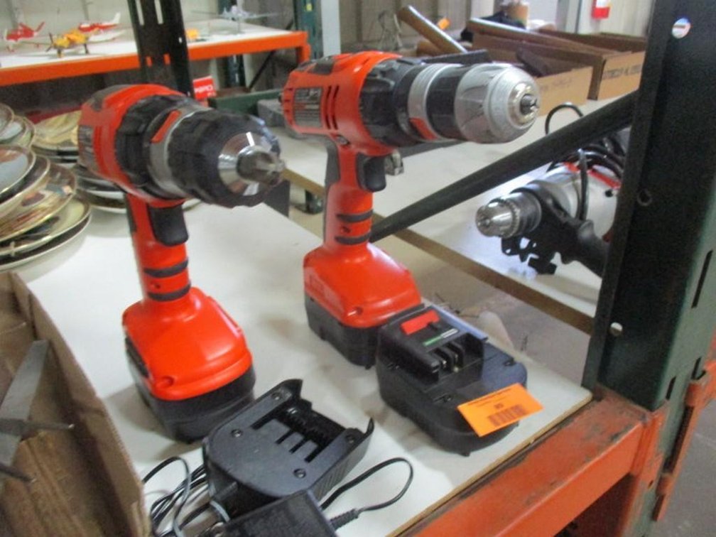 (2) Black and Decker Fire Storm cordless drills