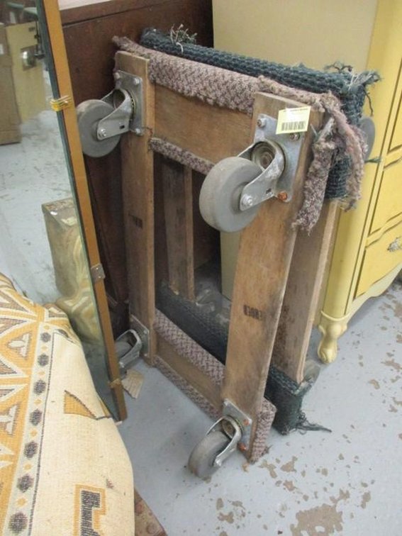 (2) Oak 4-wheel furniture dollies
