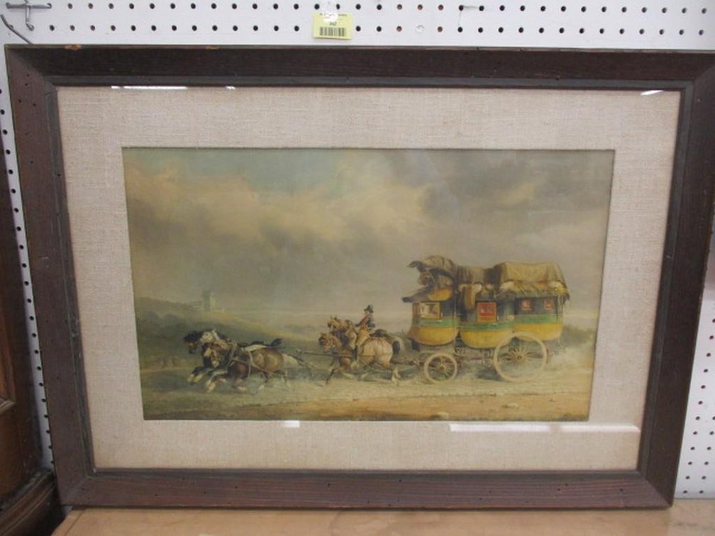 French covered wagon print