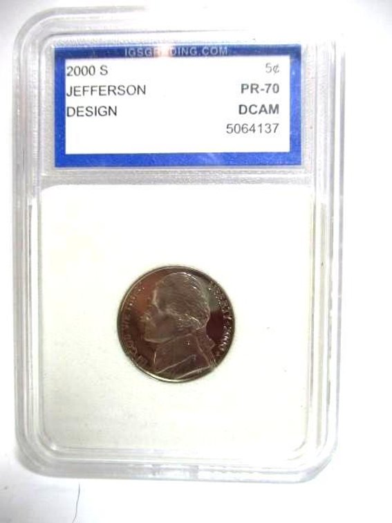 2000-S Jefferson nickel PR70 DCAM