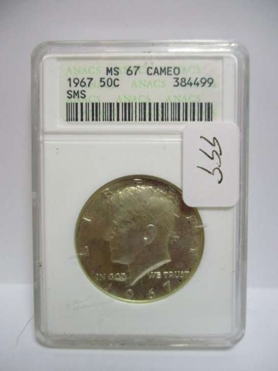 1967 Kennedy half dollar MS67 Cameo