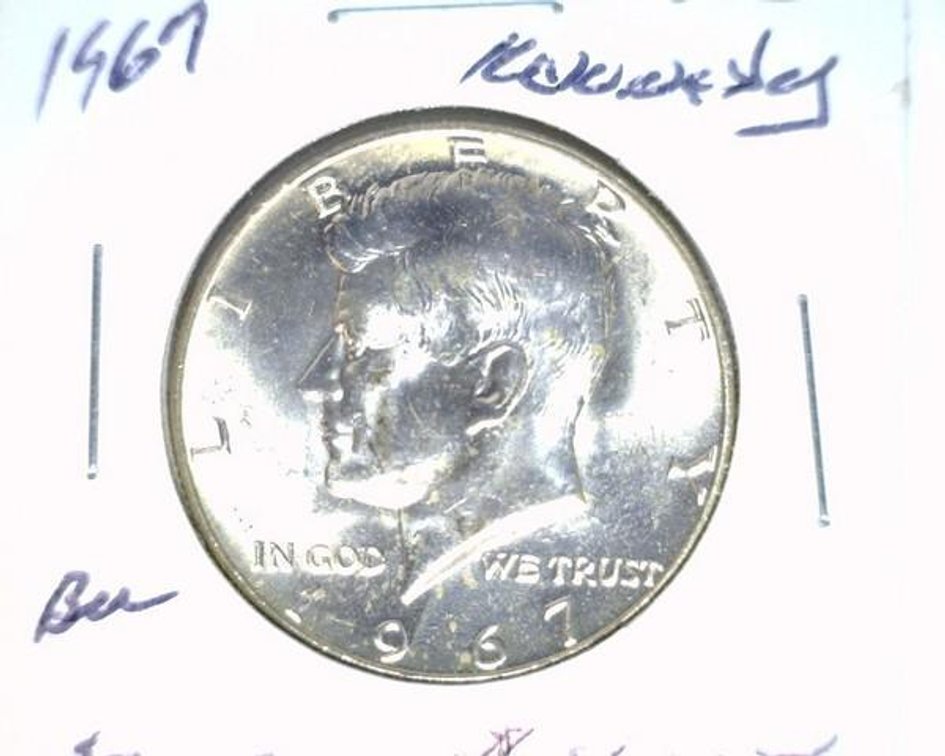 1967 Kennedy half dollar