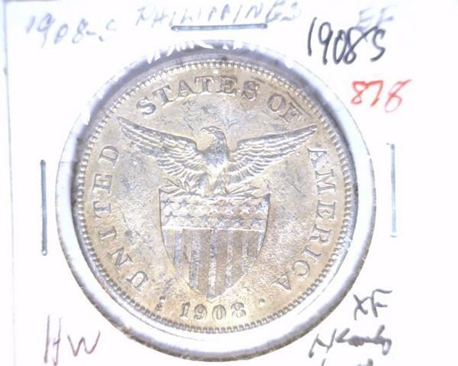 1908-S Philippines 1-Peso