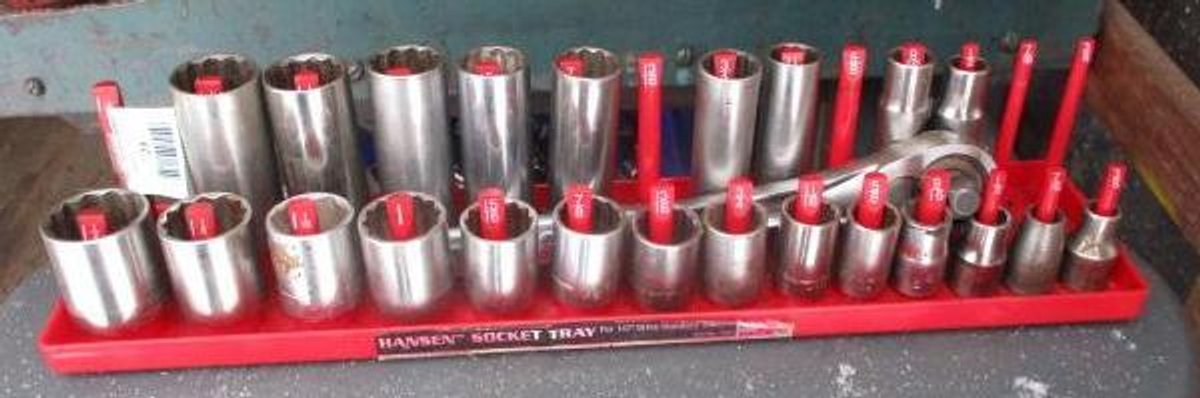 Set of Craftsman 1/2" drive SAE sockets with ratchet