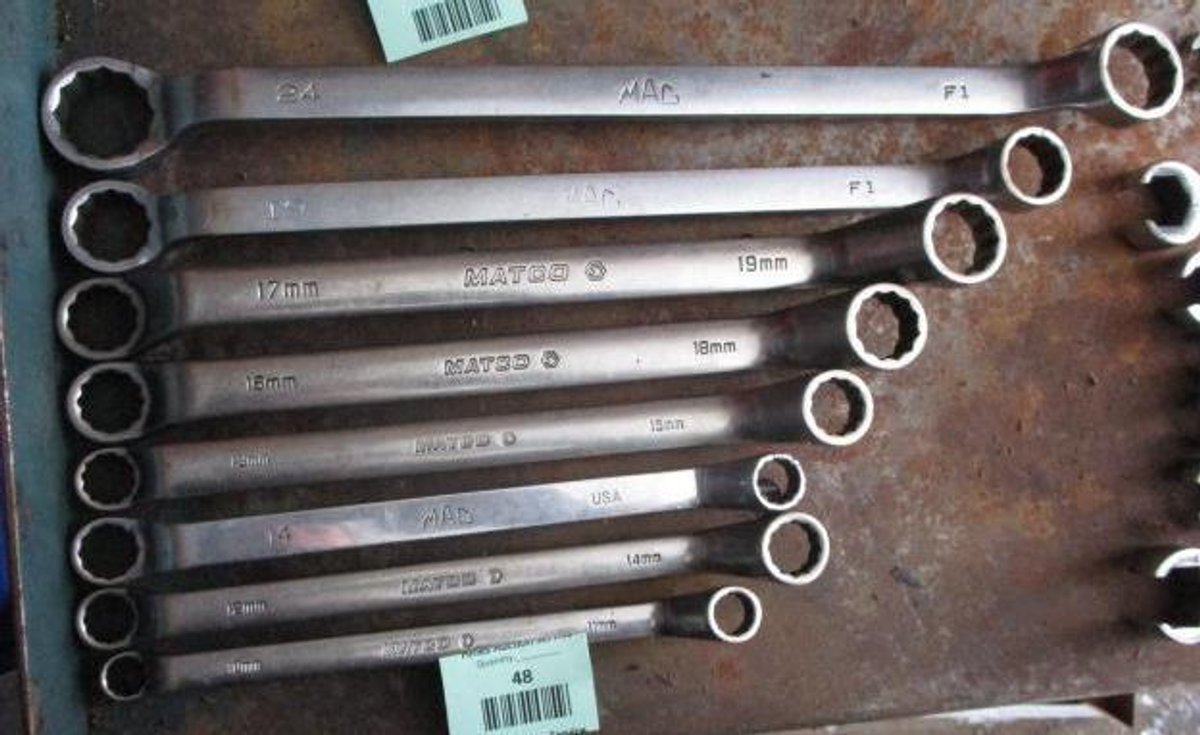 Set of Matco offset metric box end wrenches