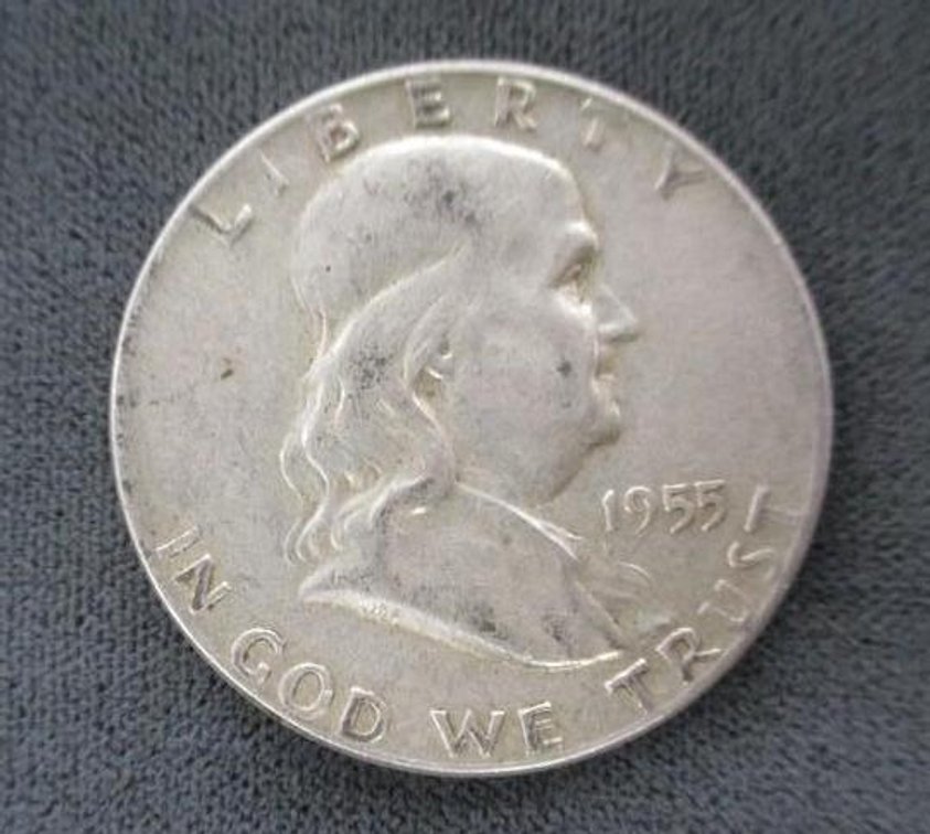 1955-P Franklin half dollar