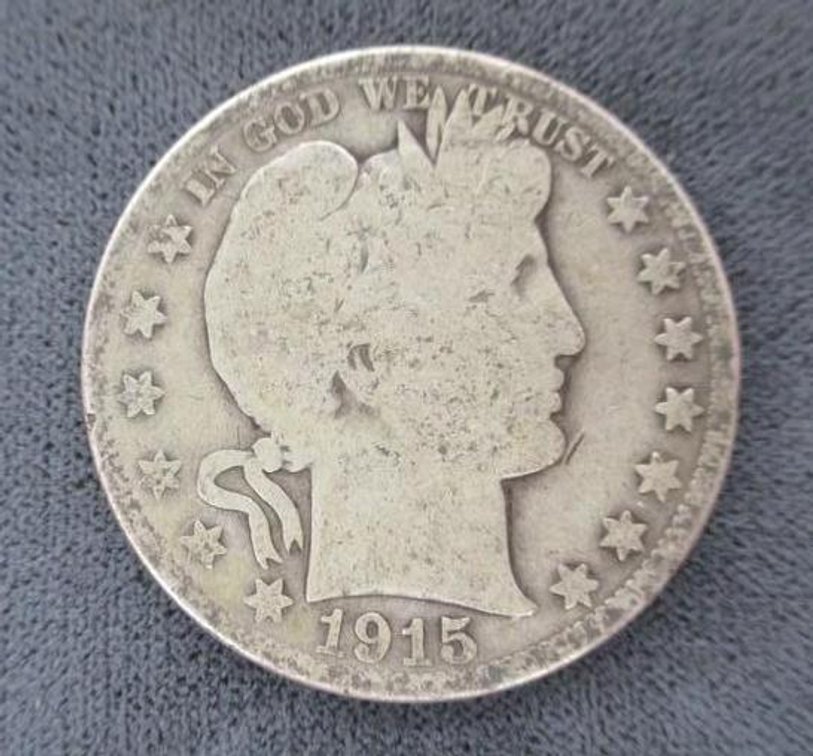 1915-D Barber half dollar